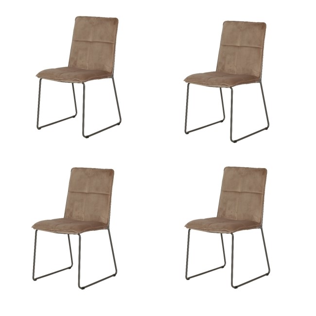 Soren Set of 4 Mink Velvet Dining Chairs
