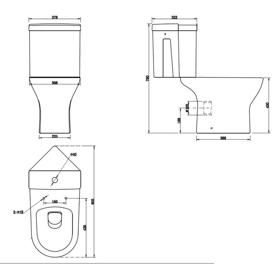 Cedar Corner Toilet with Slim Soft Close Seat