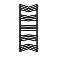 Metallic Black Bathroom Towel Radiator fits on an Internal Corner 1275 x 350mm