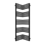 Metallic Black Bathroom Towel Radiator fits on an Internal Corner 1275 x 350mm