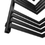 Metallic Black Bathroom Towel Radiator fits on an Internal Corner 1275 x 350mm