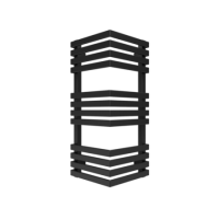 Metallic Black Bathroom Towel Radiator fits on an External Corner 735 x 300mm