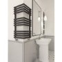Metallic Black Bathroom Towel Radiator fits on an External Corner 735 x 300mm
