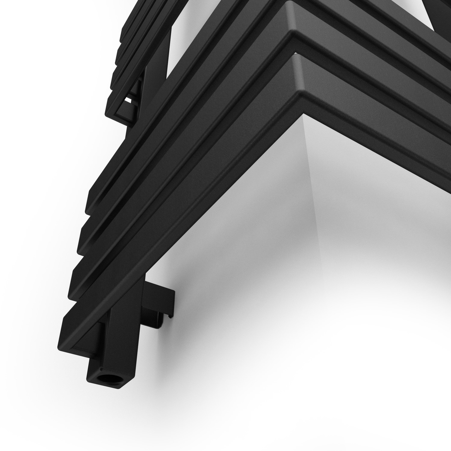 External Corner Radiators Metallic Black Bathroom Towel Radiator fits on an External Corner 735 x ...