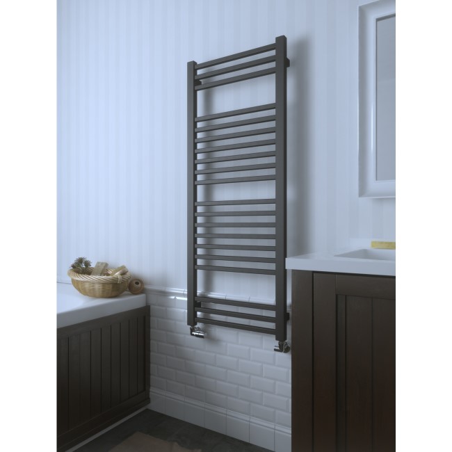 Metallic Grey Vertical Bathroom Towel Radiator 1260 x 500mm