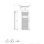 Metallic Silver Vertical Bathroom Towel Radiator 1660 x 600mm