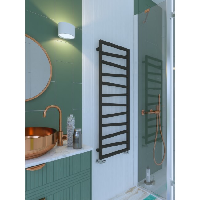 Metallic Black Vertical Bathroom Towel Radiator 1310 x 500mm