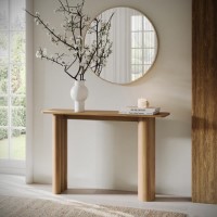 Oak Console Table with Fluted Legs - Tate