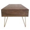 Solid Wood Coffee Table with Brass Inlay &amp; 2 Drawers- Tahlia Range