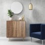 Gold Small Sideboard in Solid Wood with Brass Features - Tahlia