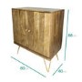 Gold Small Sideboard in Solid Wood with Brass Features - Tahlia