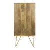 Small Solid Wood Drinks Cabinet with Brass / Gold Features - Tahlia