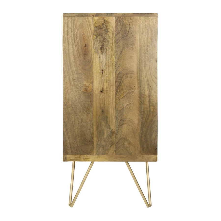 Small Solid Wood TV Unit with Brass/ Gold Inlay - TV's up to 40" - Tahlia 