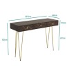 GRADE A1 - Console Table in Dark Wood &amp; Gold - Tahlia