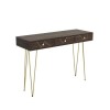 GRADE A1 - Console Table in Dark Wood &amp; Gold - Tahlia