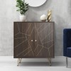 GRADE A1 - Sideboard in Dark Wood with Brass Inlay - Tahlia