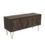 3 Door Sideboard in Dark Wood with Brass Inlay - Tahlia