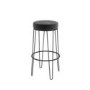 GRADE A2 - Pair of Dark Grey Velvet Bar Stools with Black Metal Legs - Tara