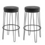 Set of 2 Dark Grey Velvet Hairpin Bar Stools  73cm - Tara