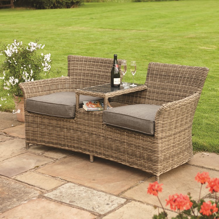 Rowlinson Tatton Rattan Garden Furniture Bench