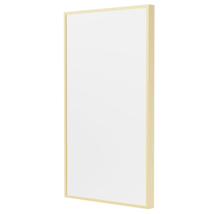 Rectangular Brass Backlit Heated Bathroom Mirror with Lights 700 x 400mm - Taurus