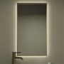 Rectangular Brass Backlit Heated Bathroom Mirror with Lights 700 x 400mm - Taurus
