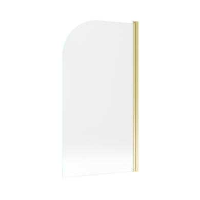 ONLY OPENED - Freestanding Shower Bath Single Ended Left Hand Corner with Brushed Brass Bath Screen 1700 x 750mm - Vigo