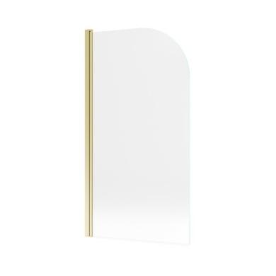 ONLY OPENED - Freestanding Shower Bath Single Ended Left Hand Corner with Brushed Brass Bath Screen 1700 x 750mm - Vigo