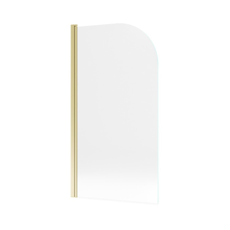 Brushed Brass Hinged Shower Bath Screen 1450 x 775mm - Taurus