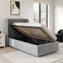 Grey Velvet Single Side-Lift Ottoman Bed - Taylor