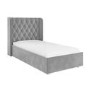 Grey Velvet Single Side-Lift Ottoman Bed - Taylor