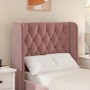 Pink Velvet Single Side-Lift Ottoman Bed - Taylor