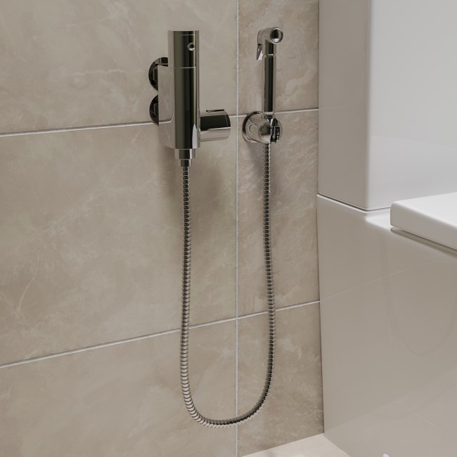 Chrome Thermostatic Douche Shower Spray Kit - Arissa