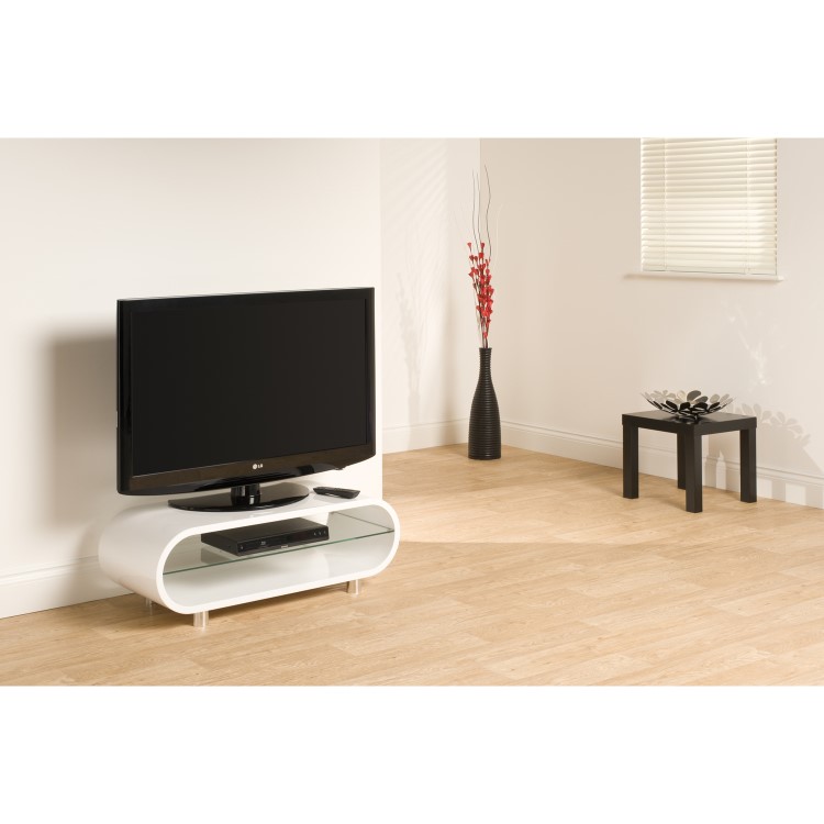 TechLink Ovid OV95 White TV Stand - Up to 50 Inch