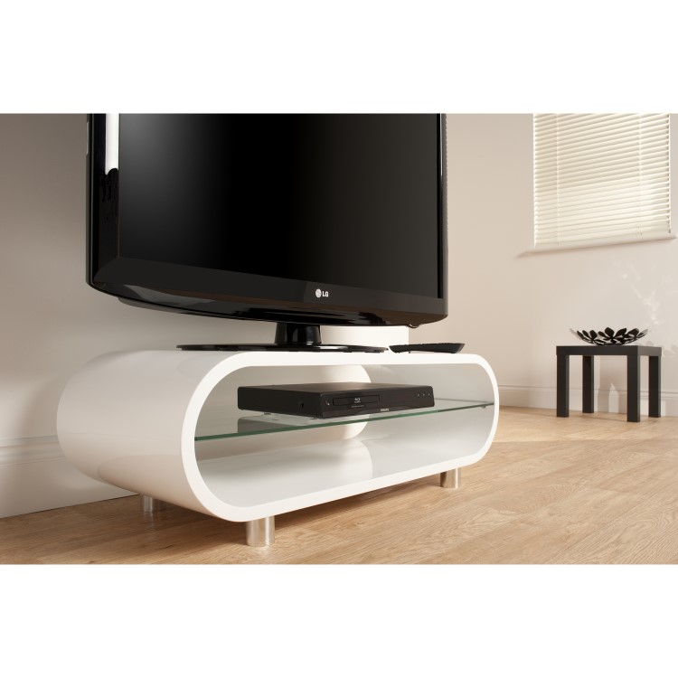 TechLink Ovid OV95 White TV Stand - Up to 50 Inch