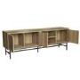 Chevron Solid Wood TV Stand with Storage - TV's up to 70" - Telsa