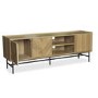 Chevron Solid Wood TV Stand with Storage - TV's up to 70" - Telsa