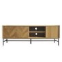 Chevron Solid Wood TV Stand with Storage - TV's up to 70" - Telsa