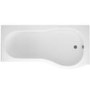 Palham Left Hand P Shape Bath with Side Panel & Shower Screen - 1500 x 700mm