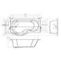 Palham Left Hand P Shape Bath with Side Panel & Shower Screen - 1500 x 700mm