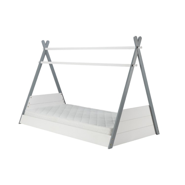 Single Teepee Bed in White and Grey