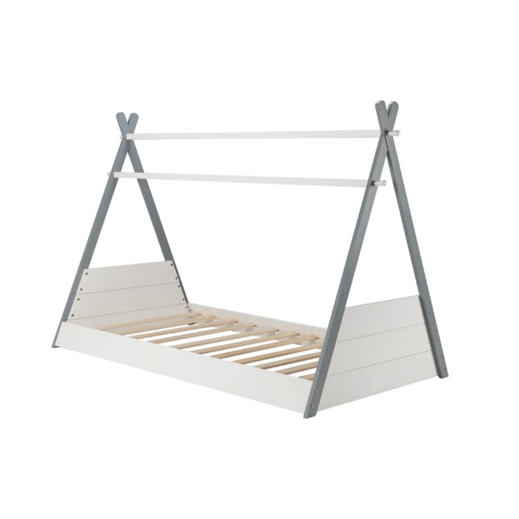 Single Teepee Bed in White and Grey