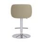 Beige Faux Leather Adjustable Swivel Bar Stool with Chrome Base - Tessa