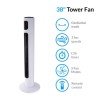 electriQ 38 Inch Oscillating Tower Fan - White