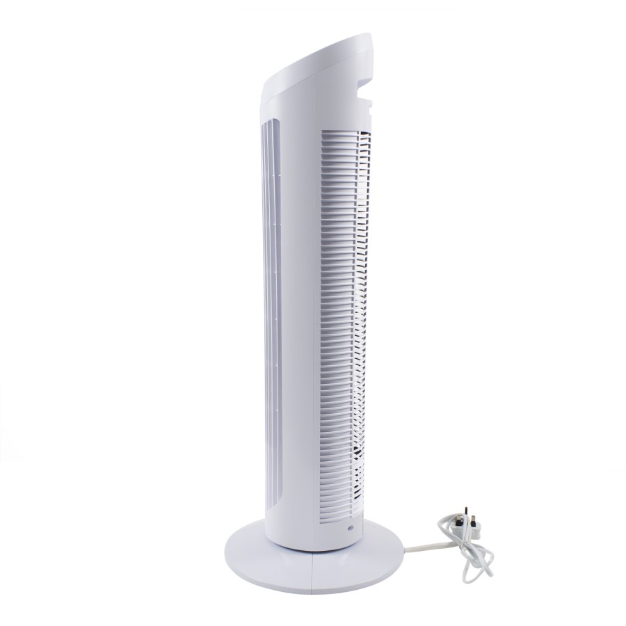 electriQ 29 Inch Oscillating Tower Fan - White