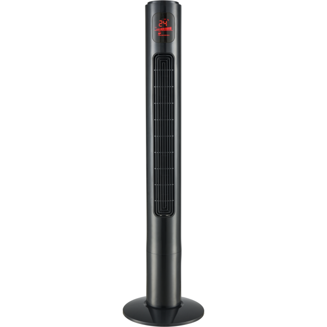 electriQ 46 Inch Black Tower Fan with Remote Control 3 Speed Settings Timer & Oscillation Functions