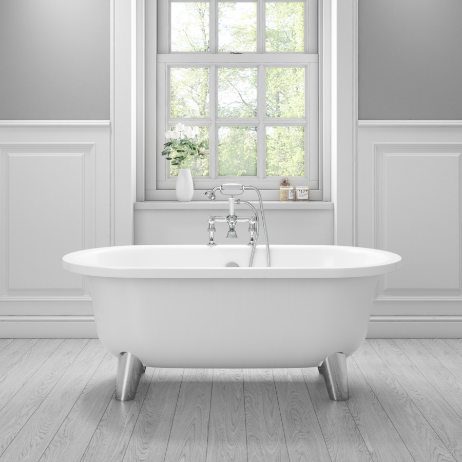 Warwick Traditional Freestanding Bath with Modern Chrome Feet- 1730 x 780 x 640mm