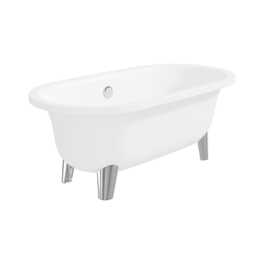 Warwick Traditional Freestanding Bath with Modern Chrome Feet- 1730 x 780 x 640mm