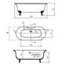 Warwick Traditional Freestanding Bath with Modern Chrome Feet- 1730 x 780 x 640mm