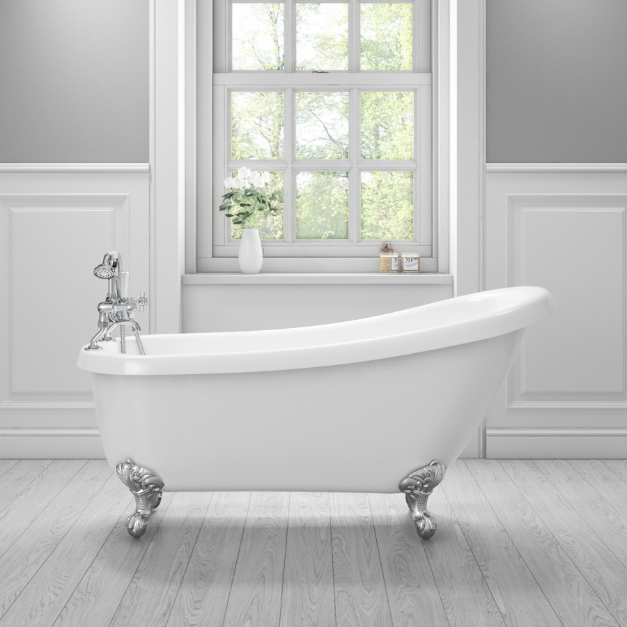 Winstanley Traditional Slipper Style Freestanding Bath with Ball & Claw Feet - 1550 x 720 x 770mm